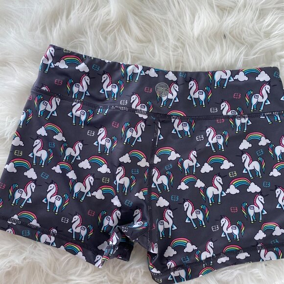 Med Unicorn & Rainbow Patterned Athletic Shorts NWOT - Picture 5 of 7